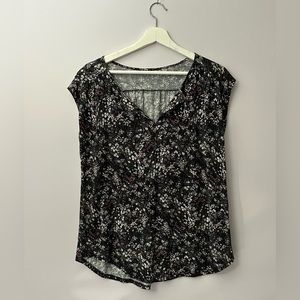 Loft Black Floral Top (M)